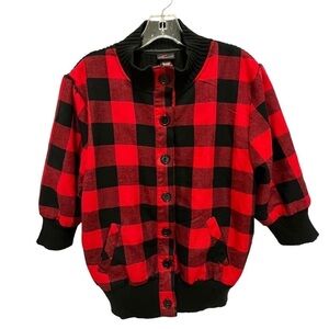 Torrid Buffalo Plaid Sweater Jacket, Cinched Waist, Size 3